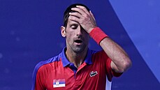 Srbský tenista Novak Djokovi (31. ervence 2021)