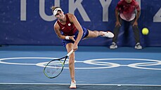 Tenistka Markéta Vondrouová v olympijském finálovém zápasu (31. ervence 2021)