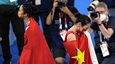 Stříbrná Liou Ling-ling (vlevo) a zlatá Ču Süe-jing. Číňanky ovládly...
