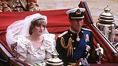 Princezna Diana a princ Charles ve svatební den (Londýn, 29. ervence 1981)