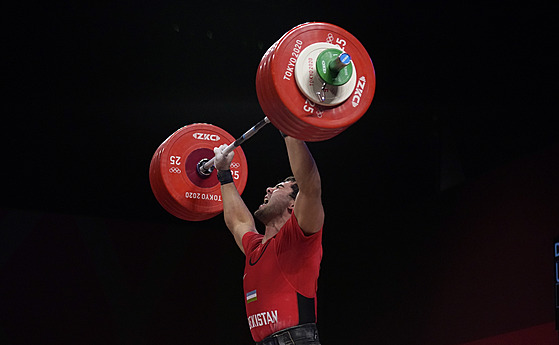Akbar Durajev z Uzbekistánu na olympijských hrách v Tokiu.