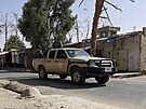 Afghánské bezpenostní jednotky v ulicích Lakargáhu (2. srpna 2021)