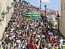 Prahou v sobotu proel prvod Reclaim Pride  pochod za rovnost. (7. srpna 2021)
