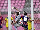 Megan Rapinoe vstelila v prvním poloase proti Austrálii dva góly, vetn...