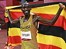 Joshua Cheptegei z Ugandy slaví zlato ve finále bhu na 5000 metr. (6. srpna...