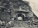 Vyehradský tunel - pohlednice ze stavby tunelu