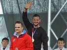 Zlatého eského olympionika Lukáe Krpálka pivítalo v domácí Jihlav na...