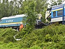 Na jednokolejné trati u obce Milave na Domalicku zaali 5. srpna 2021 pomocí...