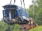 Na jednokolejné trati u obce Milave na Domalicku zaali 5. srpna 2021 pomocí...
