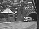 Poslední dny provozu trolejbusové trat ve Vyehradském tunelu poátkem roku...