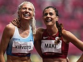 Česká mílařka s finskými kořeny Kristiina Maki se v cíli rozběhu na 1500 metrů...