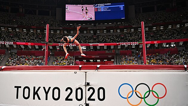 Ruská výškařka Marija Lasickeneová na olympijských hrách v Tokiu