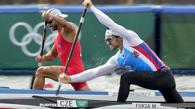 esk kanoista Martin Fuksa bhem semifinlov jzdy na 1000 m na olympijskch hrch v Tokiu.