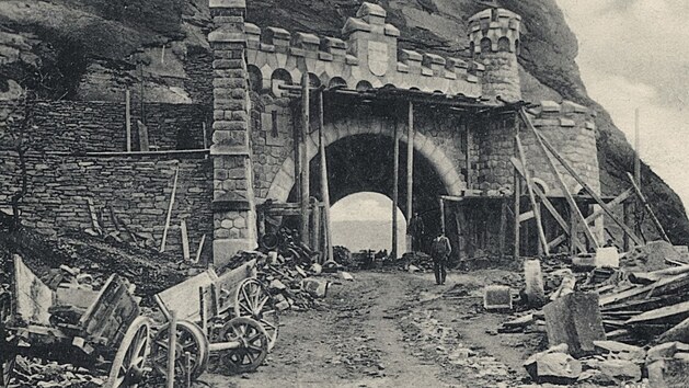 Vyšehradský tunel - pohlednice ze stavby tunelu