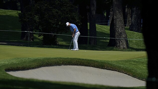 Rory Sabbatini bhem finlovho kola olympijskho turnaje na hiti Kasumigaseki nedaleko Tokia.