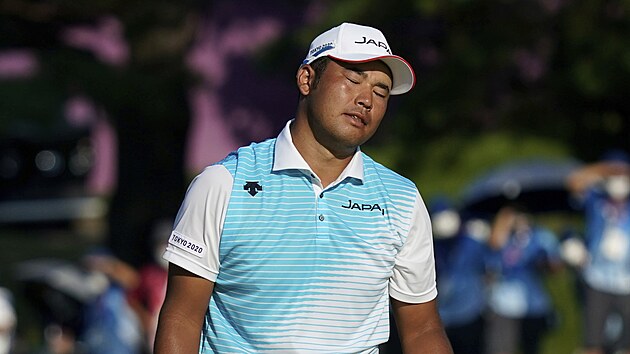 Zklaman Hideki Macujama ve finlovm kole turnaje golfist na  olympijskch hrch v Tokiu.
