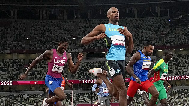 Steven Gardiner vtz v Tokiu v olympijskm zvodu na 400 metr.