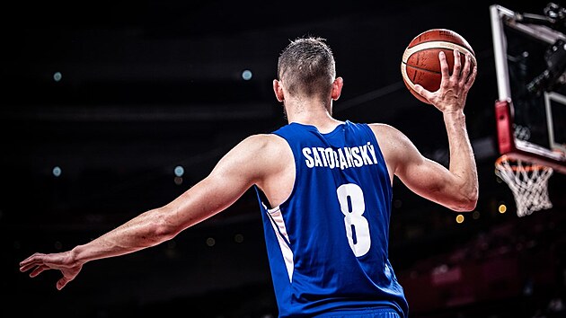 esk basketbalista Tom Satoransk v zpase se Spojenmi stty