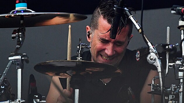 Bubenk Pete Parada bhem vystoupen Offspring v Atlantic City v rmci Warped Tour (30. ervna 2019).