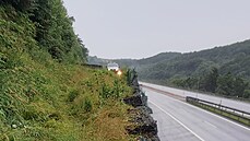 U tunelu na dálnici D8 u Petrovic pi pronásledování havarovalo auto. (1. srpna...