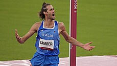 Gianmarco Tamberi sout�í ve skoku do vý�ky na letních olympijských hrách v...