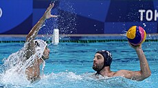 Boj o zlato ve vodním pólu mezi týmy Řecka a Srbska. LOH 2020, 8. srpna 2021