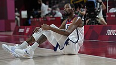 Americká megahvzda Kevin Durant v prbhu semifinálového duelu s Austrálií.