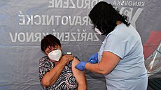 Zdravotníci krnovské nemocnice v úterý v Osoblaze naočkovali celkem 151...