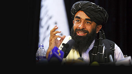 Tálibánský mluví Zabihullah Mujahid (17. srpna 2021)