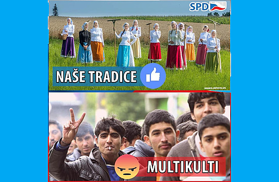SPD si vypůjčila k vlastní protiimigrační koláži fotku skupiny Újezdská...