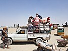 Pln naloené vozidlo na afghánsko-pákistánské hranici (18. srpna 2021)