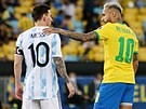 Lionel Messi a Neymar pi finále Copa América 2021, jihoamerického ampionátu.