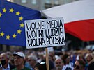 Demonstrace za svobodu médií v Krakov (10. srpna 2021)