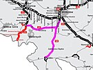 Na map je fialovou barvou zvraznn nov dlnice S8 z Vratislavi do Klodzka,...