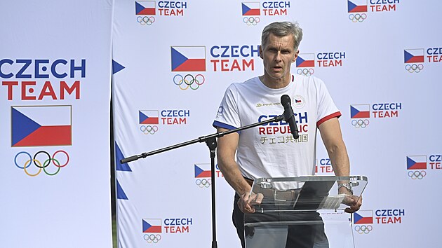 Předseda Českého olympijského výboru (ČOV) Jiří Kejval na tiskové konferenci ČOV k událostem kolem leteckého speciálu na olympijské hry do Tokia, z něhož bylo šest členů české olympijské výpravy včetně čtyř sportovců pozitivně testováno na koronavirus.