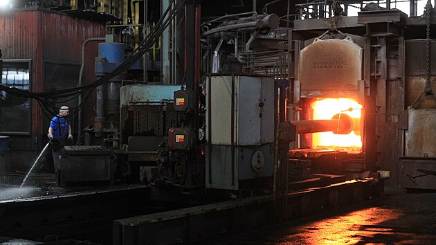 Pohled na vrobu elezninch obru. Firma MRWheels sdl v jedn z hal arelu zanikl spolenosti Vtkovice Heavy Machinery.