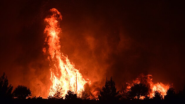 Rozsáhlý požár sžírá řecký ostrov Evia. (9. srpna 2021)