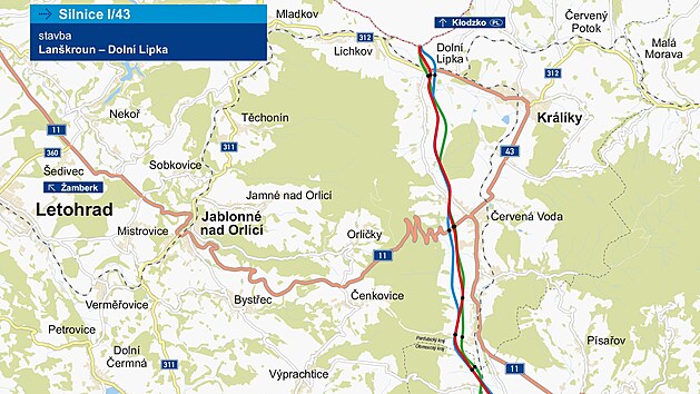 Plány Ředitelství silnic a dálnic na české straně zatím o dálnici nemluví. V daleké budoucnosti je pouze stavba nové silnice I/43, která má vyústit na plánované dálnici D35 u Moravské Třebové.