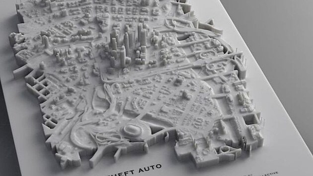 Mapa hry GTA V vytvoen pomoc 3D tisku