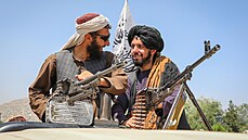 Bojovníci Tálibánu na pedmstí Kábulu (17. srpna 2021)