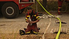 Hasič ze Slovenska pomáhá bojovat proti požárům na ostrově Euboia v Řecku. (11....