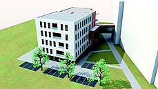 Vizualizace p�ístavby v areálu nemocnice Privamed, kde mají sídlit hlavn�...