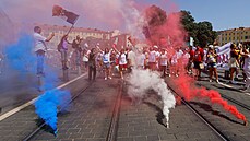 Lidé ve Francii protestují proti covidpasm. (14. srpna 2021)