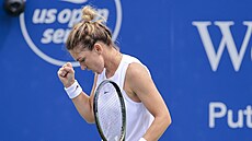Simona Halepová v prvním kole turnaje v Cincinnati.