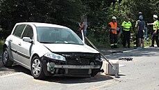 Nehoda dvou aut v Hodkovicích na Praze-západ.. (13.8.21)