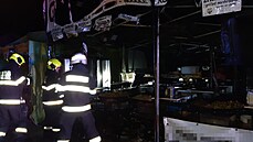 Požár ve stánku na festivalu Josefstadt (12. 8. 2021)