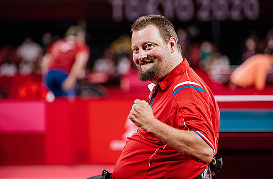 Stolní tenista Jií Suchánek na paralympijských hrách v Tokiu.