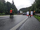 Dopravn nehoda na hlavnm silninm tahu z Karlovch Var na Prahu. (23. srpna...