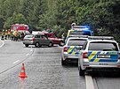 Dopravní nehoda na hlavním silniním tahu z Karlových Var na Prahu. (23. srpna...
