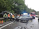 Dopravn nehoda na hlavnm silninm tahu z Karlovch Var na Prahu. (23. srpna...